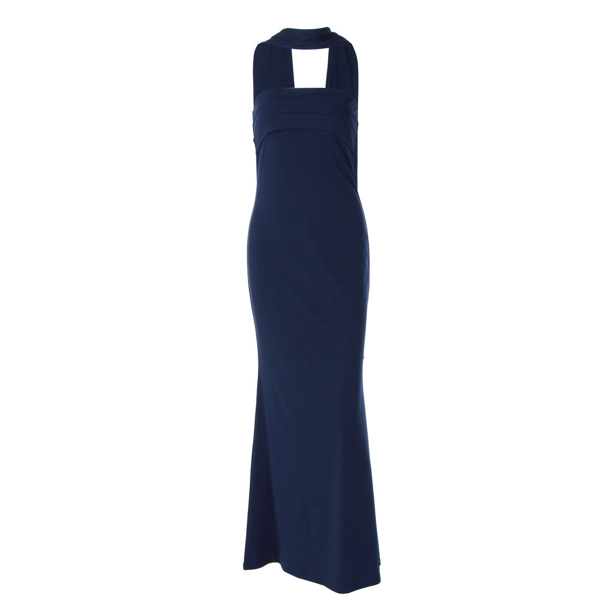 Damen Elegantes Langarm-Maxikleid mit transparenten Details R&B