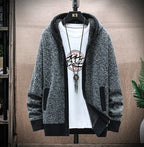Herren Strickjacke mit asymmetrischem Reißverschluss und praktischen Taschen