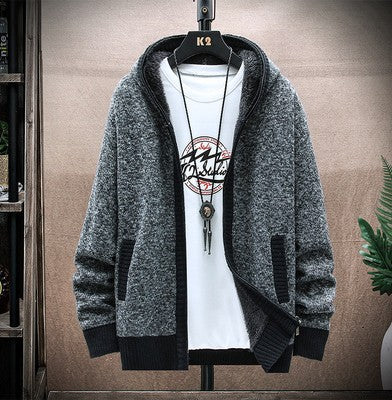 Herren Strickjacke mit asymmetrischem Reißverschluss und praktischen Taschen