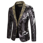 Herren extravagante Pailletten-Blazerjacke R&B