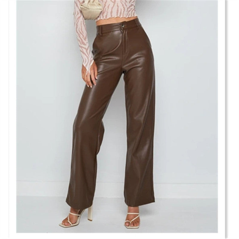 Damen Hochwertige Kunstleder-Hosen R&B
