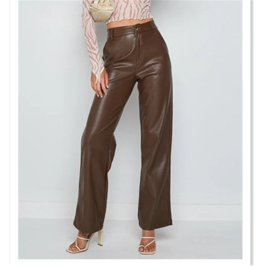 Damen Hochwertige Kunstleder-Hosen R&B