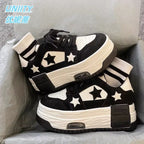 Damen Sneakers mit modischem Sternenmuster und hochwertiger Sohle