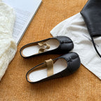 Damen Elegante Mokassins mit modischem Riemendesign aus metallic Leder und bequemer Innensohle R&B