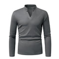 Herren Langarmshirt mit modernem Stehkragen und strukturiertem Design