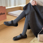 Damen Ballerinas mit elastischem Riemchen und hochwertiger Leder-Oberfläche R&B