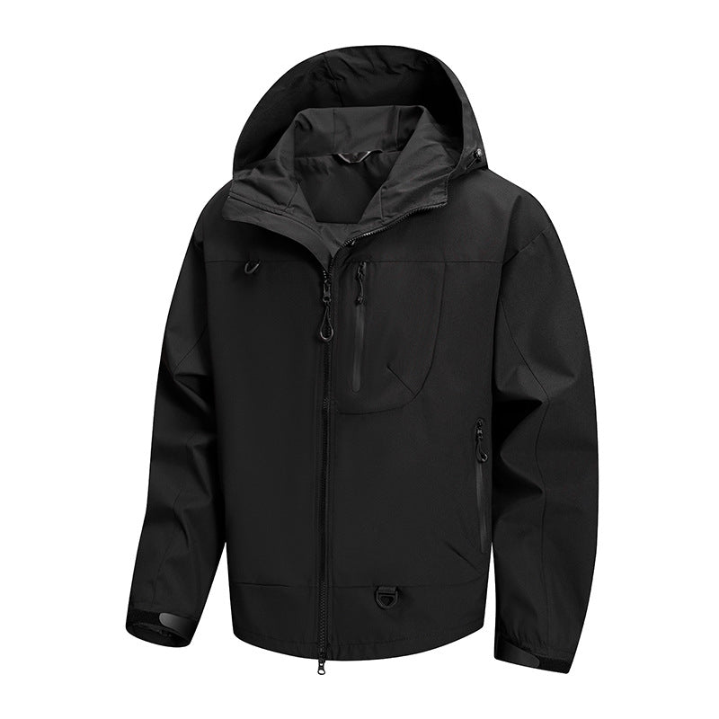 Herren technische Outdoor-Jacke mit GewR&Be und verstellbarem Kapuzensystem R&B