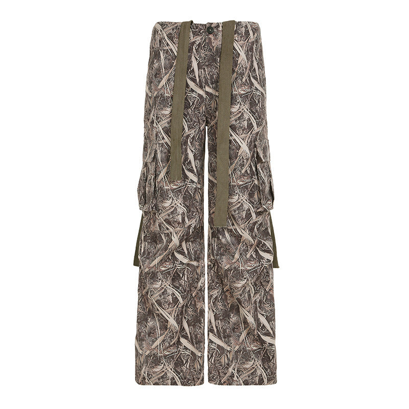 Damen Utility-Hosen im Camouflagedesign mit verstellbarem Bund und praktischen Seitentaschen R&B