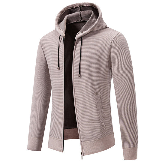 Herren sportliche Fleecejacke mit hohem Kragen und Reißverschluss R&B