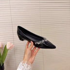 Damen elegante Ballerinas mit funkelnden Strass-Details R&B