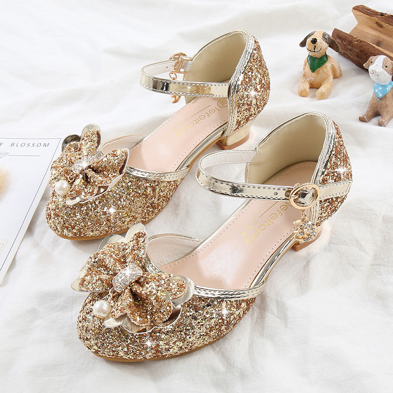 Mädchen Ballerina Schuhe mit funkelndem Blumenmotiv R&B