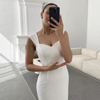 Damen Wickelkleid mit elegantem Herzausschnitt und schwingendem Saum R&B