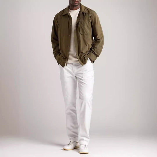 Herren vielseitige Hemdbluse mit aufgesetzter Brusttasche und schickem Kragen R&B