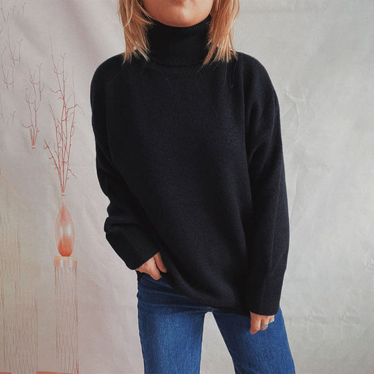R&B | Einfarbiger Warmer Strickpullover Für Alltag
