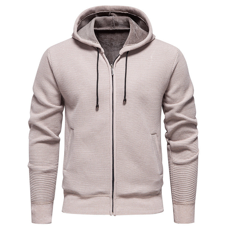 Herren moderne Kapuzenjacke mit strukturierter Oberfläche und weichem Innenfutter R&B