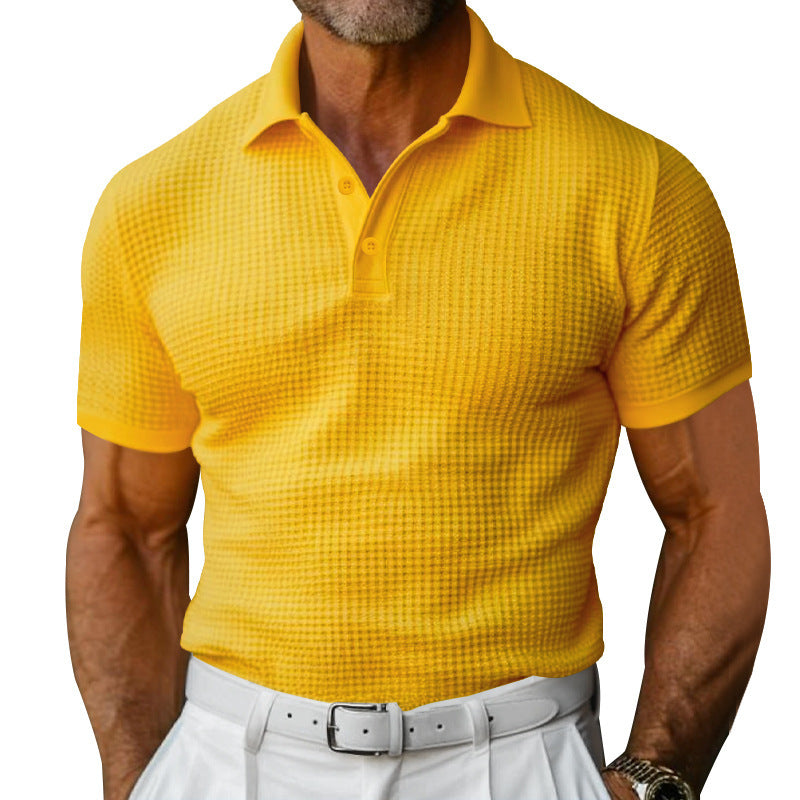 Herren nan strukturiertes Poloshirt mit Waffelpiqué und tailliertem Schnitt R&B