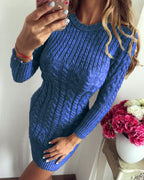 Damen Strickkleid mit dezentem Zopfdesign und bequemem Schnitt R&B