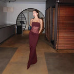 Damen Maxikleid mit transparentem Oberteil und eleganten Details R&B