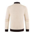 Herren eleganter V-Ausschnitt Pullover mit modischem Kragen R&B