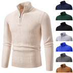 Herren Strickpullover mit modernem Stehkragen und strukturiertem Design
