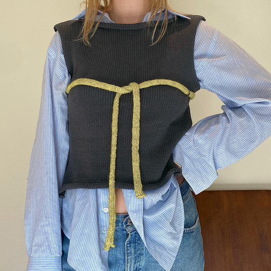 Damen Strickoberteil mit raffinierten Knoten- und Schleifendetails R&B