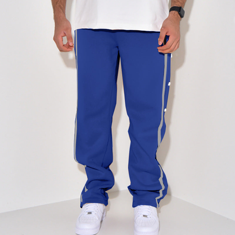 Herren Sportliche Jogginghose mit Druckknopf-Detail und seitlichen Taschen R&B