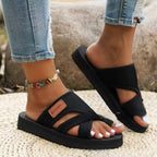 Damen bequeme und stylische Zehentrenner-Sandalen mit verstellbaren Riemen R&B