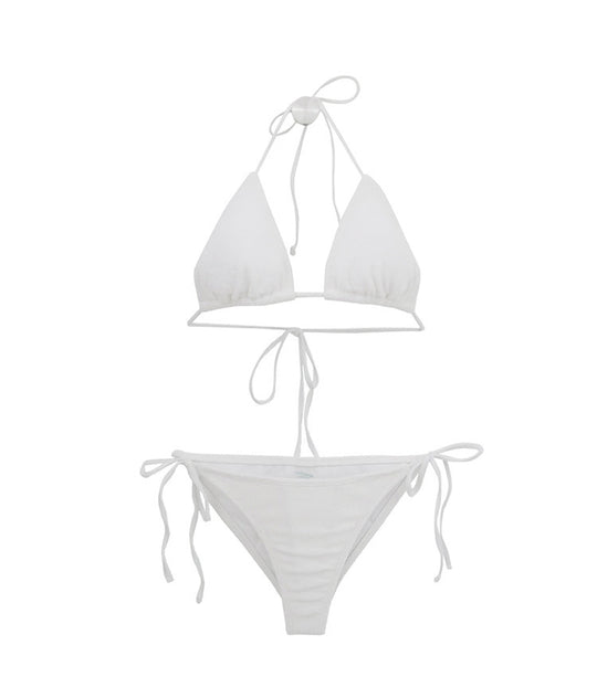 Damen Triangel-Bikini-Set mit verstellbaren Trägern und dekorativem Knoten R&B