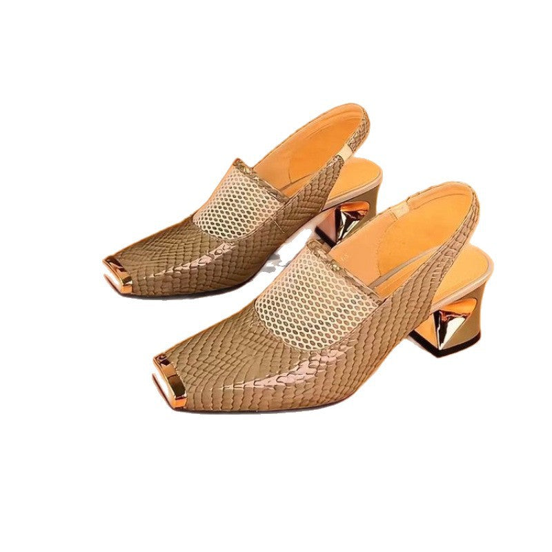 Damen Slingback-Pumps mit luxuriösem Metallic-Detail R&B