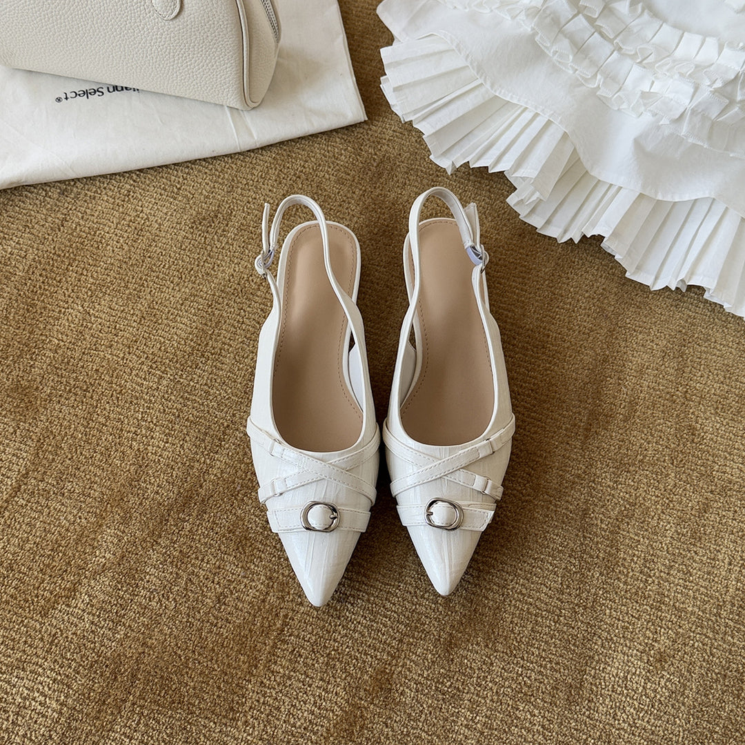 Damen Elegante Slingback-Pumps mit modischem Riemen und spitz zulaufendem Design R&B