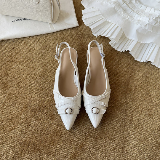 Damen Elegante Slingback-Pumps mit modischem Riemen und spitz zulaufendem Design R&B