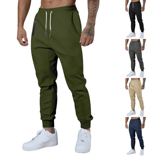 Herren nan athletische Jogginghose mit konischem Bein, Reißverschlusstaschen und elastischem Bund R&B