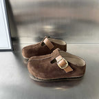 Damen Komfortable Clogs mit elegantem Schnallenverschluss aus feinem Wildleder R&B
