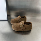 Damen Komfortable Wildleder-Clogs mit modischem Schnallenverschluss R&B