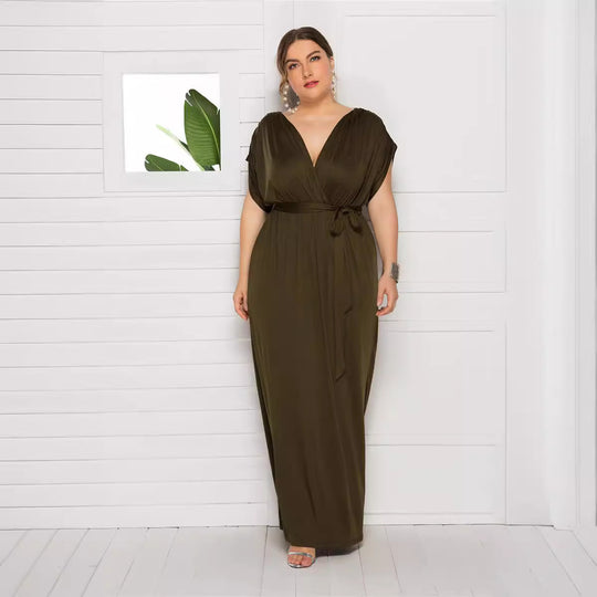 Damen Maxikleid mit raffiniertem Wickeldesign R&B