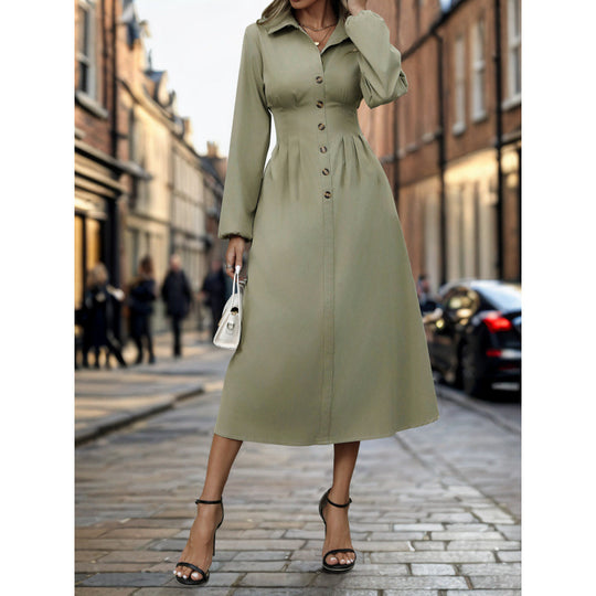 Damen Hemdkleid im eleganten A-Linien Schnitt mit Knopfdetails R&B