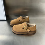 Damen Gemütliche Clogs mit warmem Innenfutter und praktischem Schnallenverschluss R&B