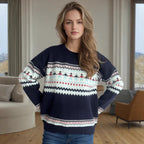Damen kuscheliger Strickpullover mit festlichem Zopfmuster R&B
