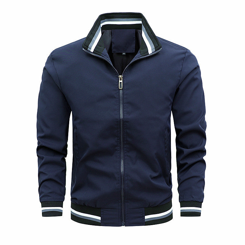 Herren modische Sportjacke mit strukturiertem Kragen