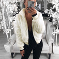 Damen Kunstfell Bomberjacke