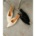 Damen elegante Mules mit rüschendem Design R&B