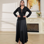 Damen Elegantes Maxikleid mit raffinierten transparenten Einsätzen und asymmetrischem Saum R&B