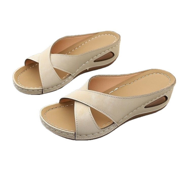 Damen Komfortable Wedge-Pantoletten R&B