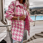 Damen Langarm-Shirtjacke im Chevron-Muster mit praktischen Taschen R&B