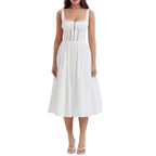 Damen Midi-Kleid mit raffinierten Spitzenakzenten und tailliertem Schnitt R&B