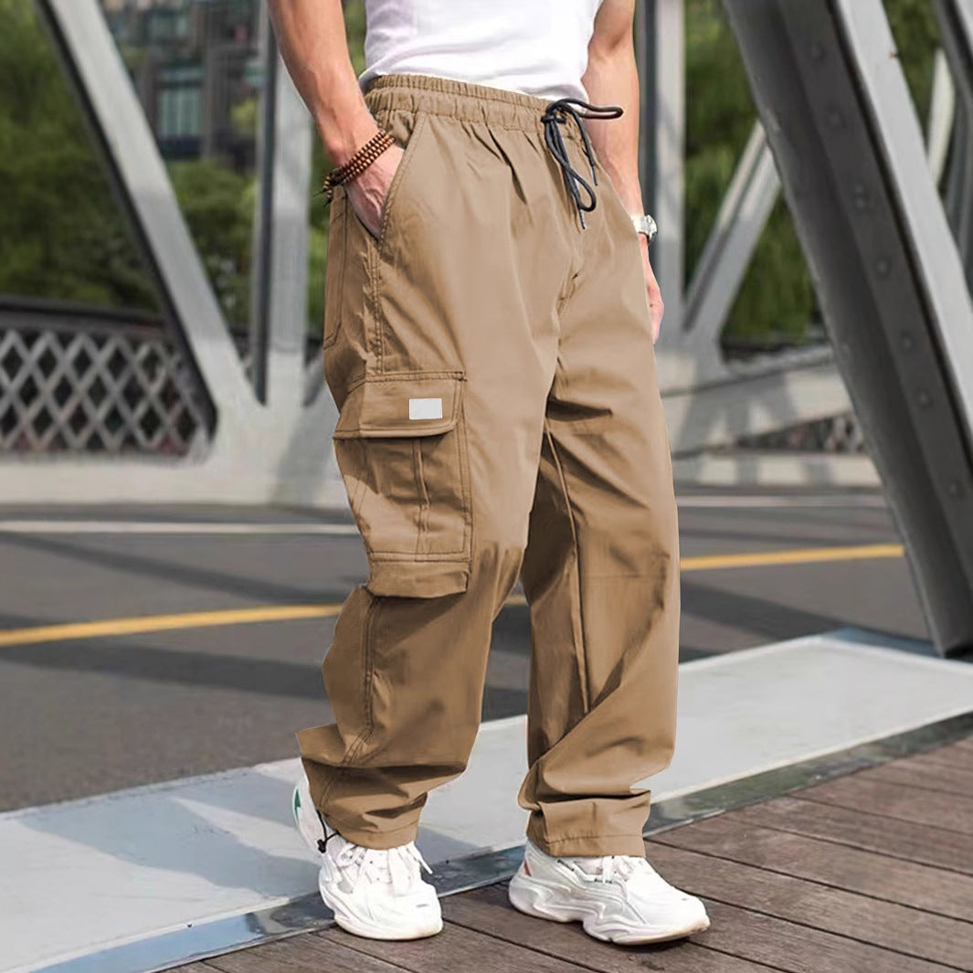 Herren lässige Cargo-Hose mit elastischem Bund und multifunktionalen Taschen R&B