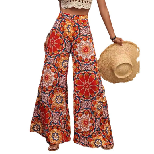 Damen weite Sommerhose mit floralen Muster R&B