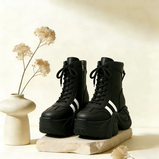 Damen Chunky Stiefeletten mit dickem Profil und sportlichem Design R&B