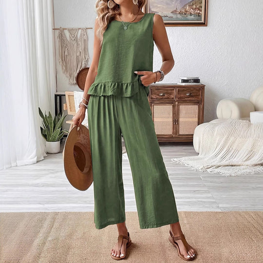 Damen luftiger Overall mit Rüschendetails R&B