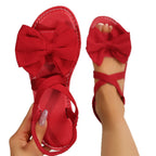 Damen Sandalen mit dekorativem Schleifen-Detail und verstellbarem Riemen R&B